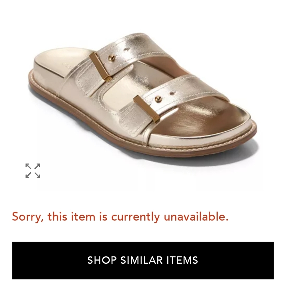 Cole Haan Metallic Slide Sandals NIB $129 Sold Out BLOOMINDALES